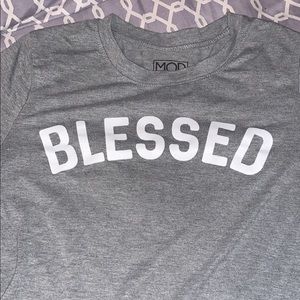 Long length “Blessed” shirt.
